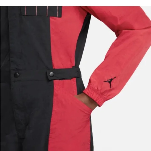 Nike Jordan Women Black Varsity Red Flight Suit Jumpsuit Size medium NWT - Picture 5 of 16